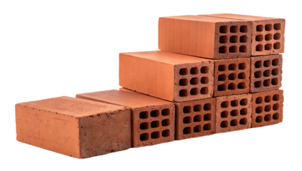 red bricks isolated on white