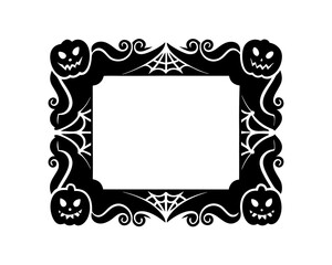 creative details Halloween frame Vector Illustration