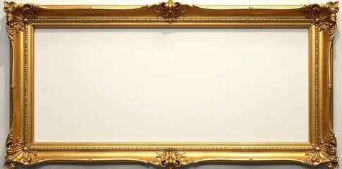 Elegant gold frame, isolated with clipping path , clip path, photo frame, gold frame