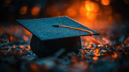 Graduation Cap at Sunset: A Symbol of Achievement and New Beginnings