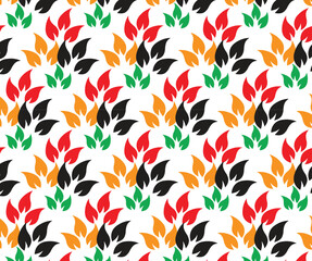 Seamless background of exotic floral , flower seamless pattern with flat style for mockup, fabric, fashion, wallpaper, textile isolated on white 