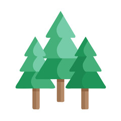 Group of Pine Trees Illustration Icon Design