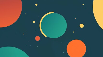 Colorful background with a green circle in the middle. The background is blue and orange