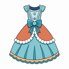 vector illustration of a girl in a dress