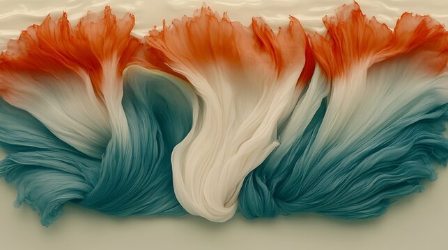 A dynamic display of flowing silk fabric in vibrant ombre colors.