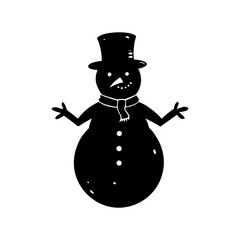 Snowman Silhouette vector illustration