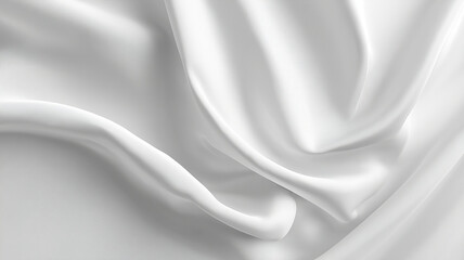 Smooth white fabric with gentle folds creates minimalist and elegant backdrop, evoking sense of calm and sophistication. soft texture and flowing drapery add touch of luxury