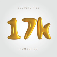 17k gold color, shiny and clean