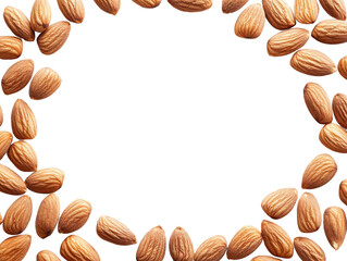 Almond frame background texture healthy snack food ingredient nutrition concept diet