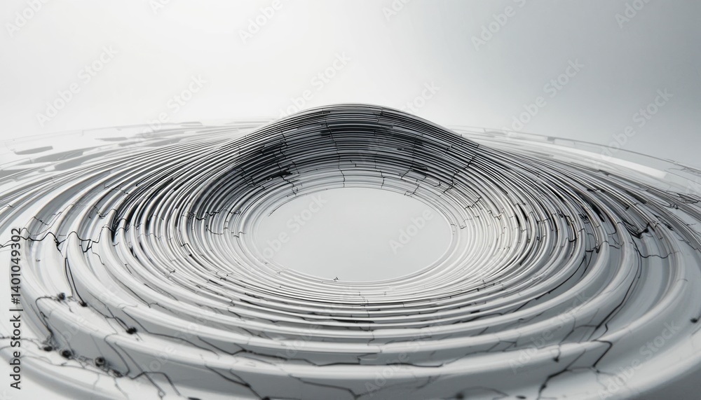 Poster dynamic wave patterns abstract digital environment 3d visualization modern art minimalist design ana