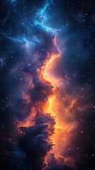 Colorful cosmic nebula showcases swirling gases and stars in deep space