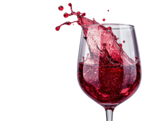 Drinking and splashing wine studio high-quality image cutout background vibrant colors for seo impact