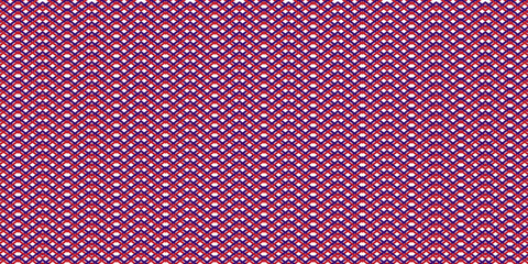 Pixelated Geometric Weave – Interlocking Red & Indigo Motif on White, Seamless Pattern