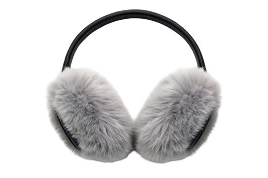  A high quality fur headphone with comfort isolated on white background 