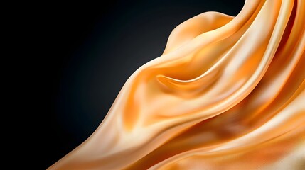 Fototapeta premium Mesmerizing golden silk waves with shine and luxurious texture creating a smooth and fluid surface perfect for opulent backgrounds elegant fashion designs or high end digital art