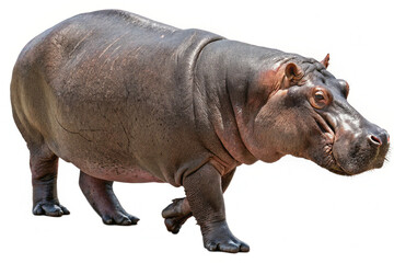hippopotamus in water isolated