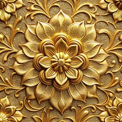 Gold French Damask Metallic Texture