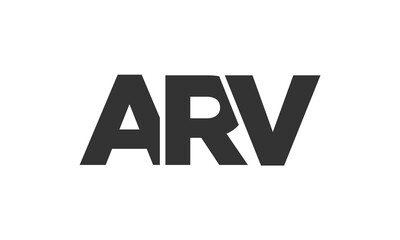 Fototapeta premium ARV logo design template with strong and modern bold text. Initial based vector logotype featuring simple and minimal typography. Trendy company identity.