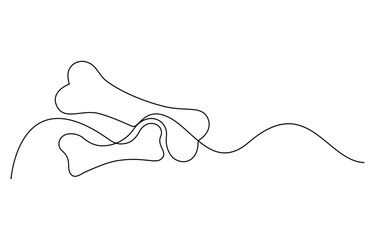 Obraz premium Dog Bone continuous one line drawing
