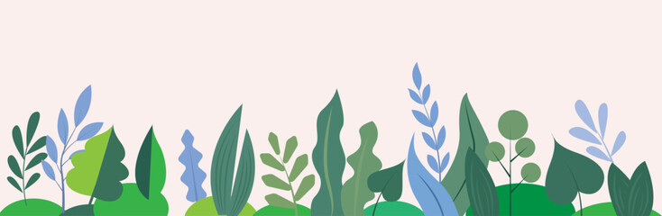 botanical illustration background copy space banner plants leaves greeting cards posters banners print