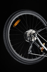 Bicycle Rear Wheel, Cassette, and Chain Detail