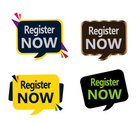 Labels Register Now Social Media HD Transparent eps in Different beautiful colors combination30.ai