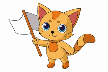 A cute cat vector art in illustration on white background