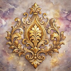 Gold French Damask Metallic Texture