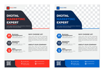 Modern business flyer vector design multi color illustration template for corporate marketing