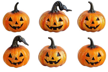 Halloween Pumpkin Set on transparent background