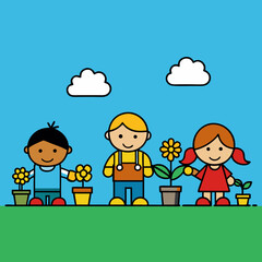 children with a book