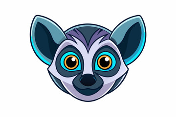 vector illustration of a cartoon face of a cat