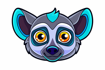 Lemur Head icon vector art in illustration on white background