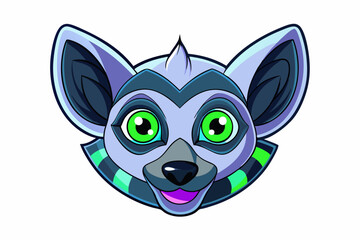 A Lemur Head icon vector art in illustration on white background