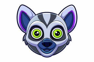 A Lemur Head icon vector art in illustration on white background