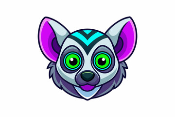 A Lemur Head icon vector art in illustration on white background