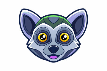 A Lemur Head icon vector art in illustration on white background