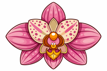 pink orchid isolated on white background