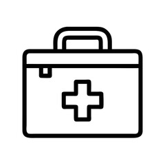 First Aid Kit with Cross Symbol Icon Design