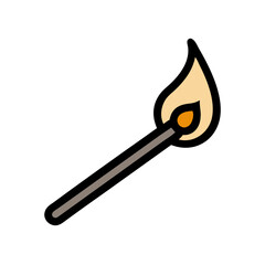 Lit Matchstick with Small Flame Icon Design