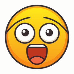 Surprised emoji cartoon face expression shocked emoticon vector design

