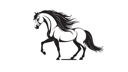 Obraz premium A silhouette of a running horse