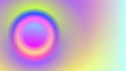 A vibrant  soft focus illustration with concentric circles of blended rainbow colors. Abstract gradient background.