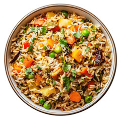 Vegetable Pulao Recipe on transparent background