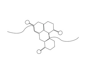 Formula of chemical structure outline illustration. Continuous line drawing of Formula of chemical structure symbol.