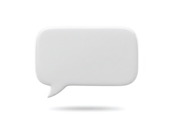 Fototapeta premium A 3d minimalist white speech bubble with a shadow on a isolated on a white background.