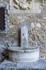 Elegant Stone Fountain in Cuenca, Spain's Historic City Center