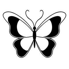 AI Generated Admiral Butterfly Vector Silhouette Isolate White Background