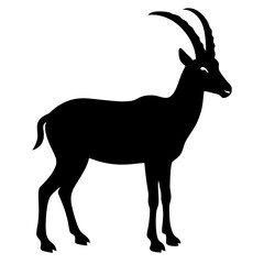 Fototapeta premium AI Generated Addax Vector Silhouette Isolate White Background