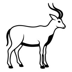 Obraz premium AI Generated Addax Vector Silhouette Isolate White Background
